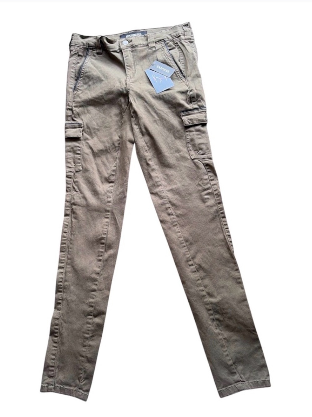 A. Express Women’s Slimming Cargo Stretch Pants in Green NWT